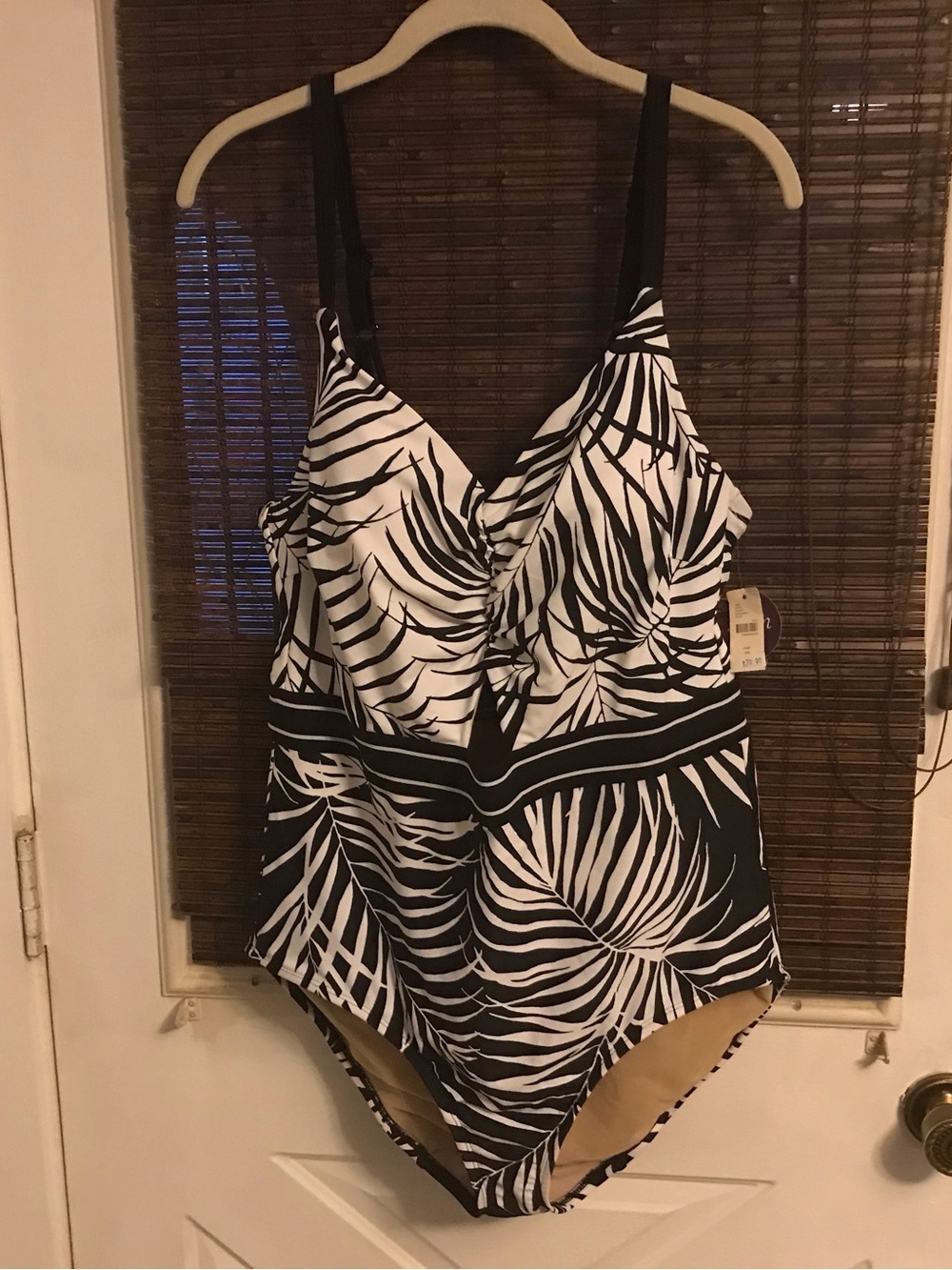 NWT Swim By Cacique Black & White 1 Piece Bathing Suit size 18